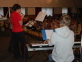 Trio von Saxofon, Posaune und Klavier